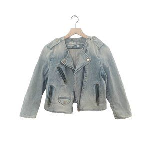 Gap Cropped Denim Moto Jacket